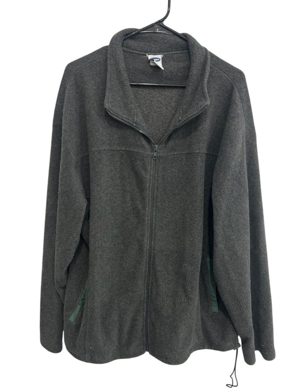 Old Navy XL Mens Gray Full  Zip Fleece Jacket Pockets Cozycore Minimalist